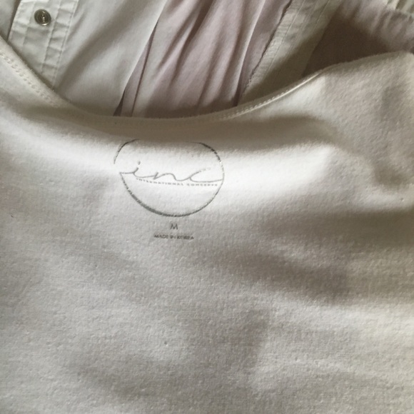 INC White Puffy Sleeve T-shirt - M - Picture 3 of 3